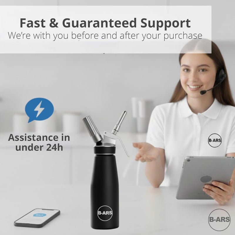 Bars Whipped Cream Dispenser-Professional Dispenser-Whip Cream Dispenser -Whipping Siphon-Whipped Cream Maker-Cream Whipper-Aluminum Whipped Cream Dispenser 500 ml. - Image 5